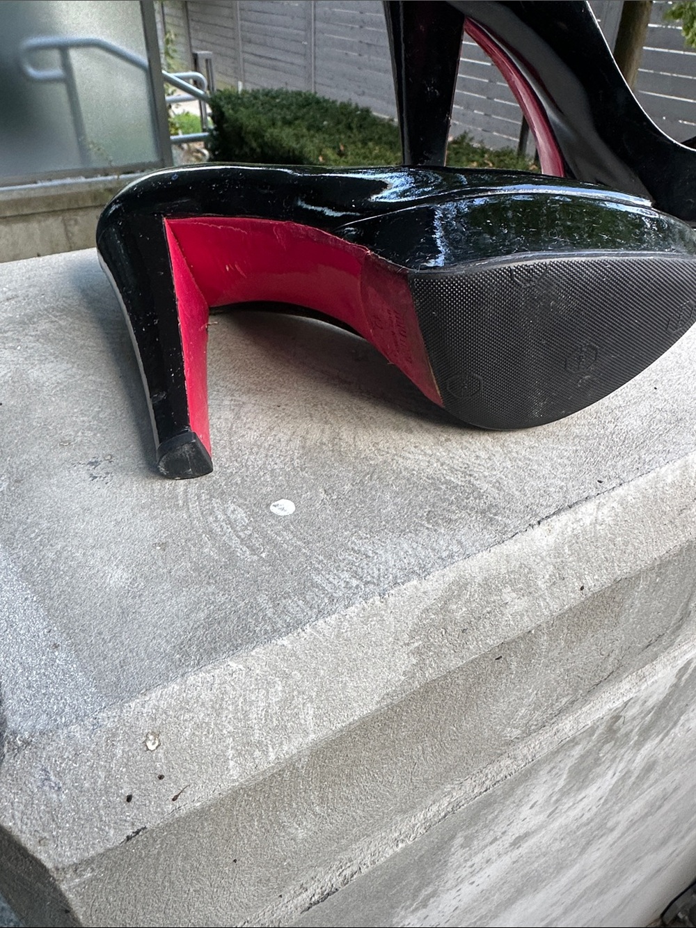 Miu Miu Black Patent Peep-Toe Pumps with Pink Insoles - Picture 3 of 3